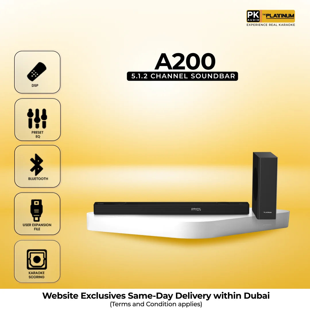A200 5.1.2 Channel Soundbar with Dolby Atmos® and Wireless Subwoofer