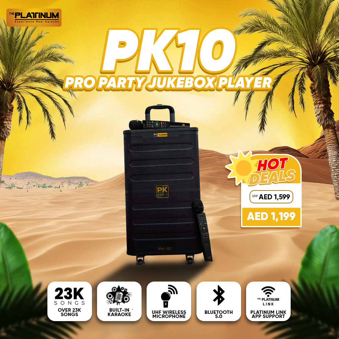 PK-10 All-in-one party speaker with UHF wireless keypad microphone