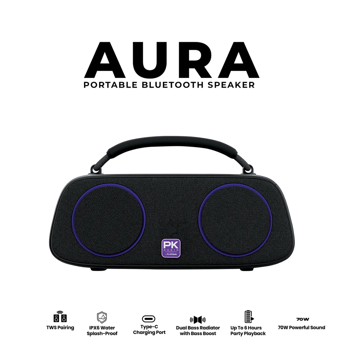 AURA Portable Bluetooth Speaker