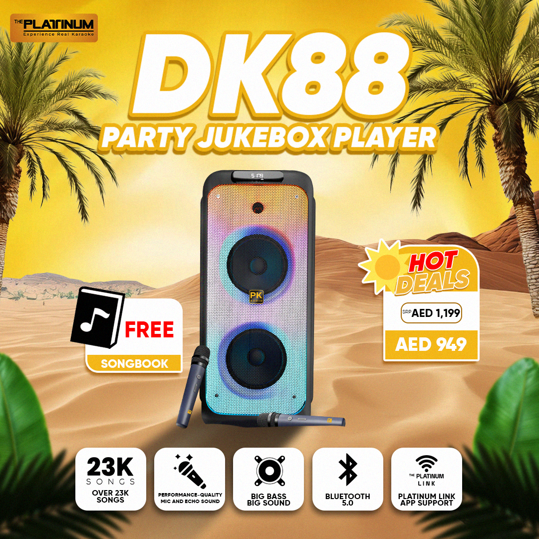 DK88 Duo Karaoke Speaker with UHF Wireless Microphones and 8” Woofer Class