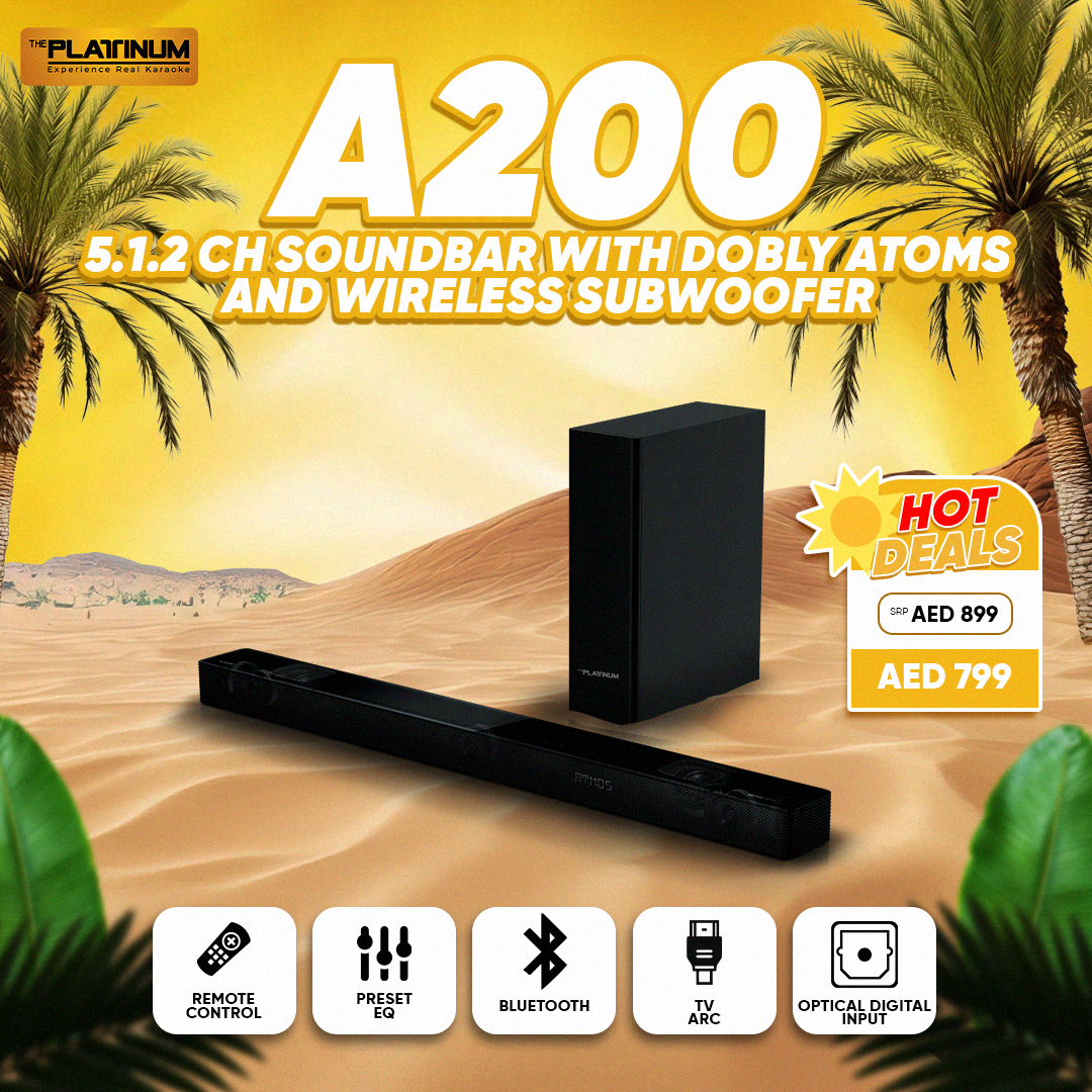 A200 5.1.2 Channel Soundbar with Dolby Atmos® and Wireless Subwoofer