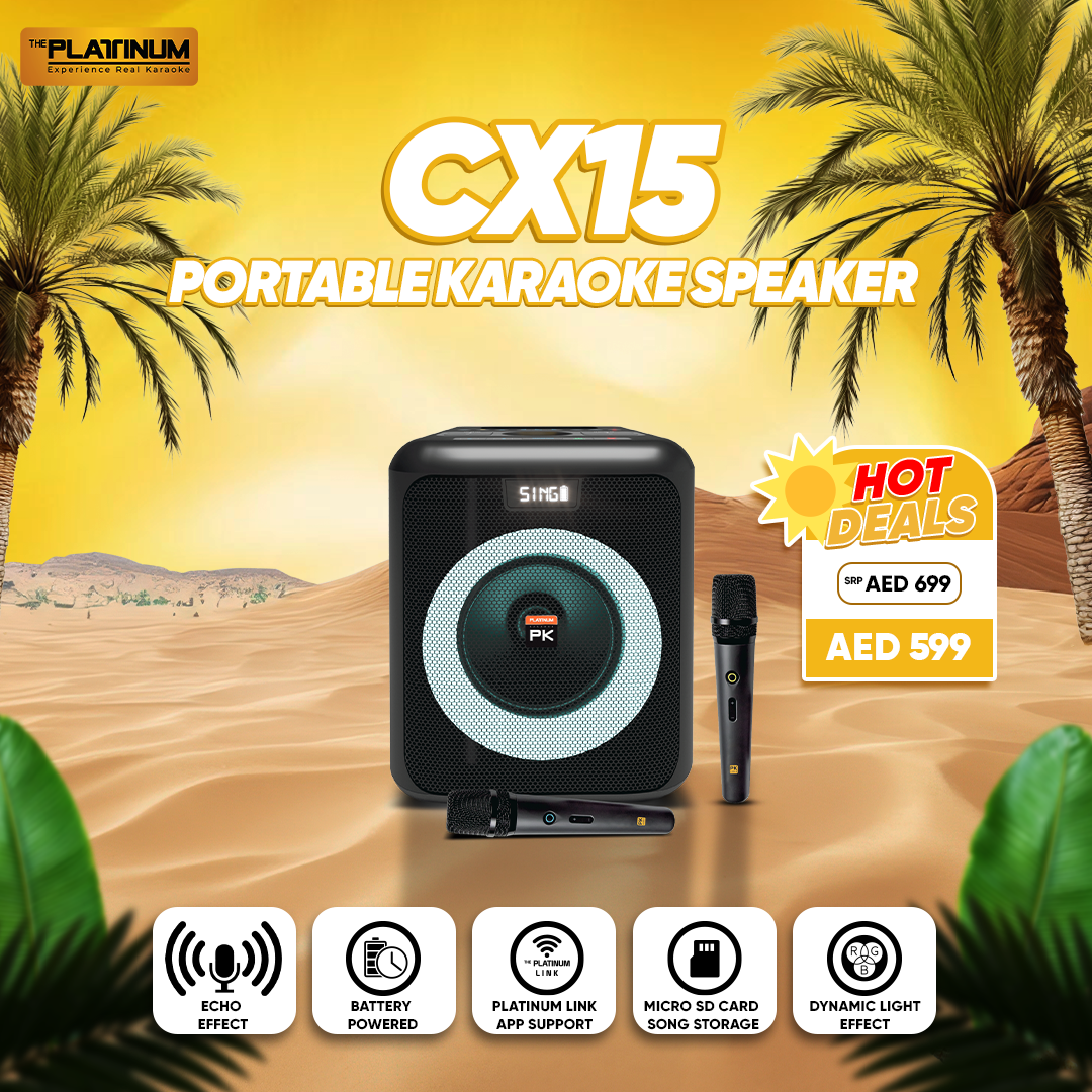 CX15 Karaoke Speaker with UHF Wireless Microphones 6.5" Woofer class