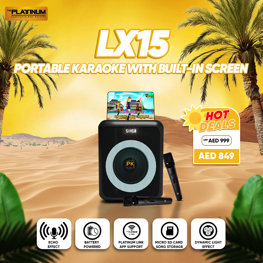 LX15 Karaoke Speaker with UHF Wireless Microphones 6.5" Woofer class LCD Karaoke Speaker